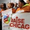 Fast-Food Workers Wage Sit-In at Rauner’s Chicago Office Following Veto of $15/hour for 2.3 Million IL Workers