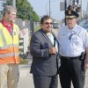 Funcionarios del Area de Cicero Recorren las Reparaciones y Mejoras Recientemente Completadas en la Estación de la Línea Rosa de 54th/Cermak